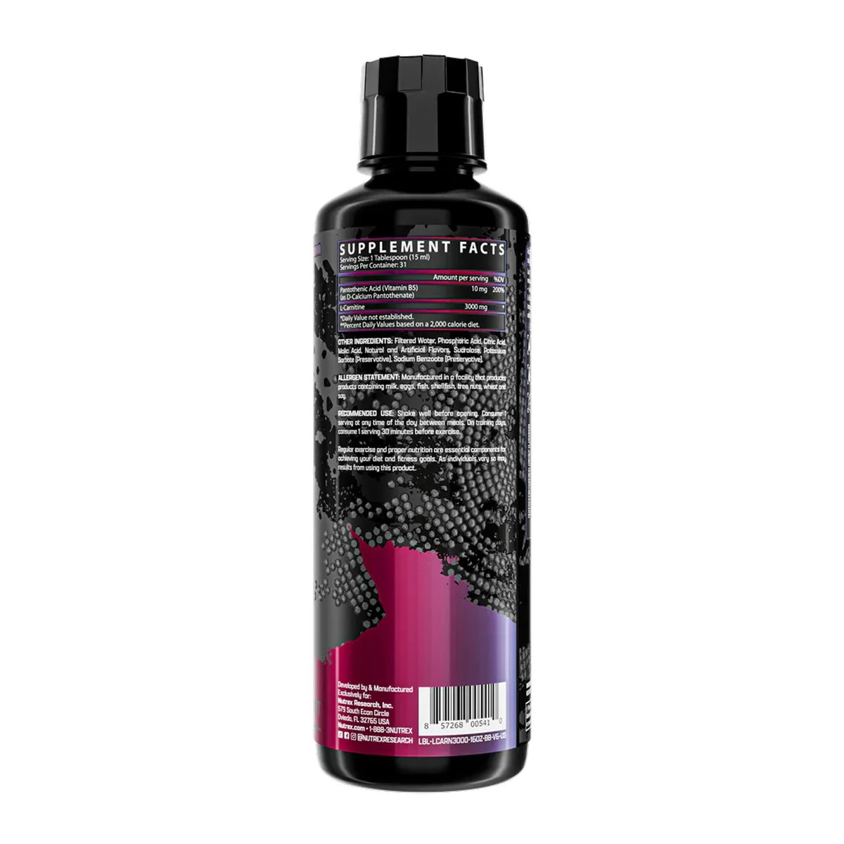 Жидкий L-Карнитин Nutrex 480ml, ягідний вибух