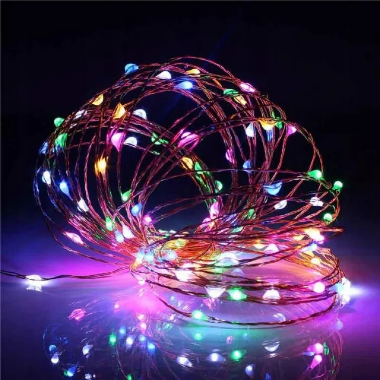 Гірлянда світлодіодна метал 10 м мультиколор 100 LED