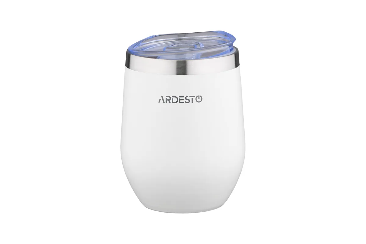 Термос-кухоль ARDESTO Compact, 350 мл, з нержавіючої сталі, білий.