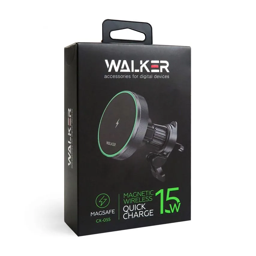 Автотримач магнітний WALKER алюміній 60,5х60,5х30,6 мм чорний