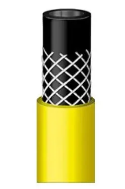 Садовий шланг Cellfast PLUS 1/2'' 25м, тришаровий, витримує тиск до 25 бар, температурний діапазон -20...+60°C.