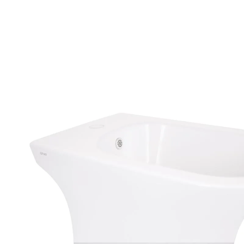 Биде напольное Qtap Presto Quadro 525x340x400 мм керамика белая