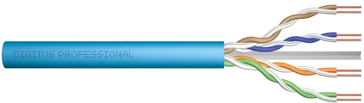 Кабель "вита пара" DIGITUS CAT 6A U-UTP, 500м, AWG 23/1, LSZH, блакитний
