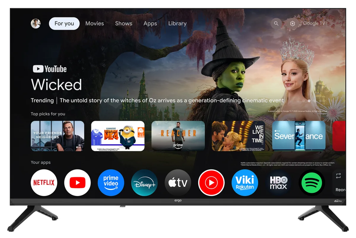 Телевізор ERGO QLED 40 дюймів Full HD Чорний