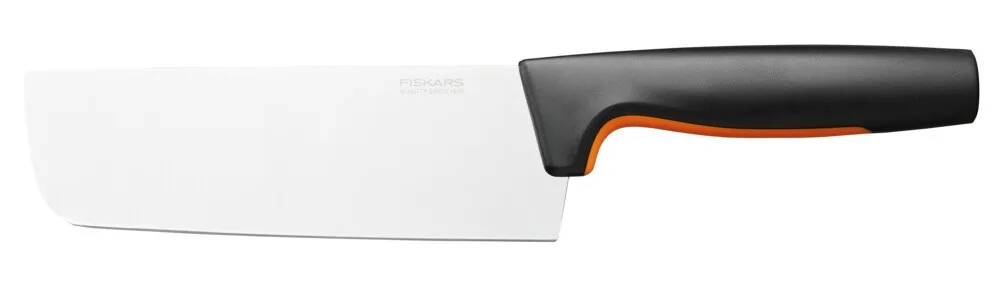 Кухонний ніж для нарізки овочів Fiskars Functional Form, 15.8 см, з нержавіючої сталі, з пластиковою ручкою, чорний.