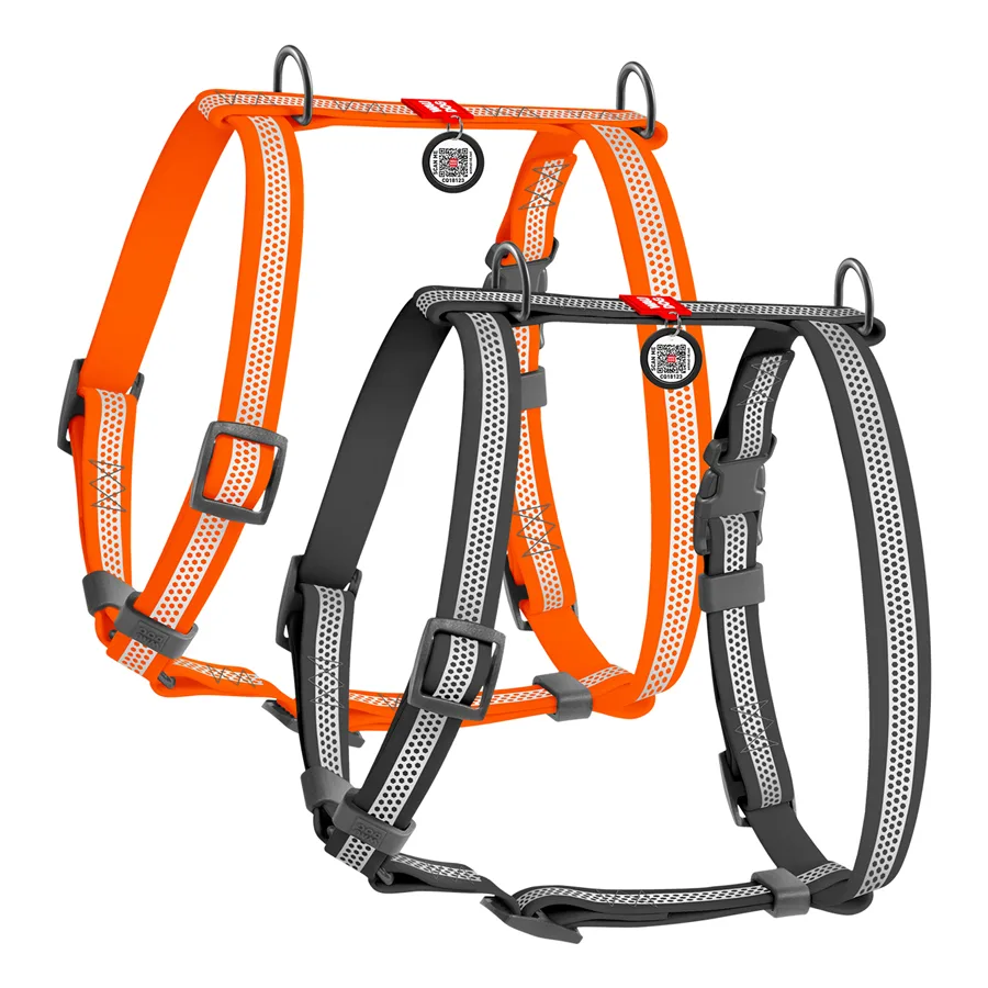 Шлея анатомічна WAUDOG Waterproof 25 мм 50-85 см 60-100 см помаранчева Collartex