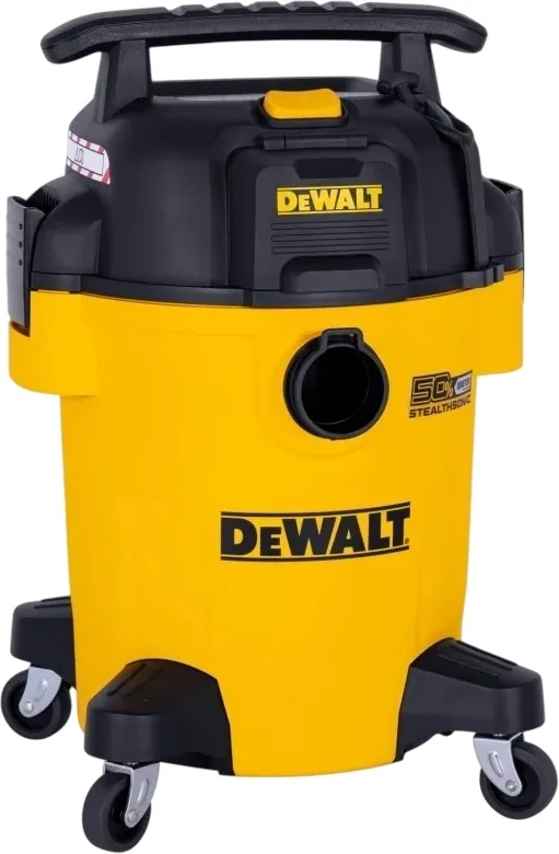 Професійний пилосос DeWalt потужністю 750 Вт, з силою всмоктування 18 кПа, об'ємом контейнера 23 л та вагою 8.3 кг.