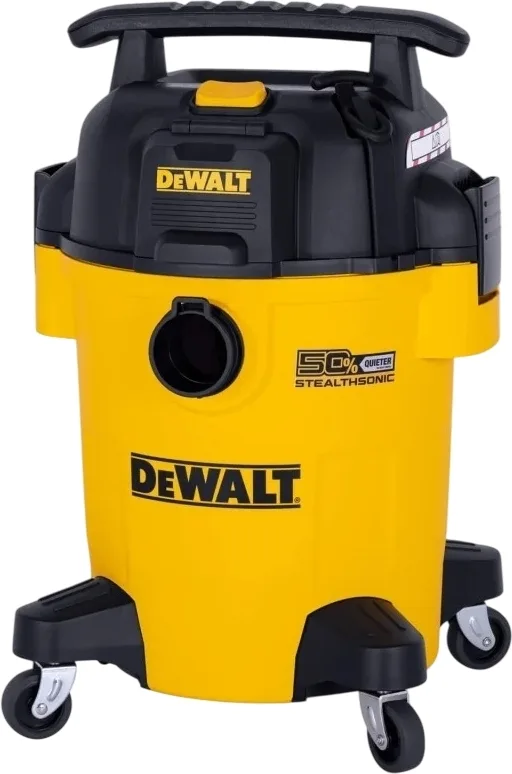 Професійний пилосос DeWalt потужністю 750 Вт, з силою всмоктування 18 кПа, об'ємом контейнера 23 л та вагою 8.3 кг.