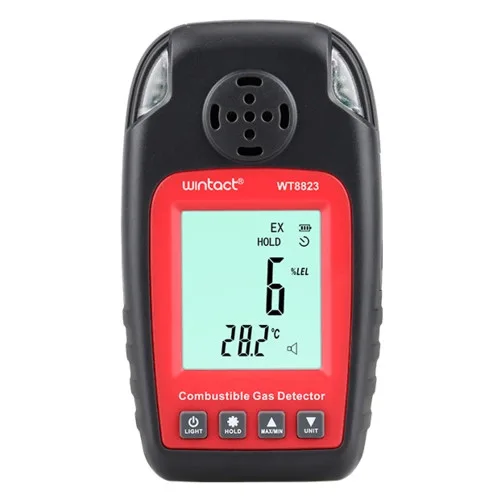 Детектор горючих газів WINTACT WT8823 портативний 0-100% LEL 0-50°C пластик чорний