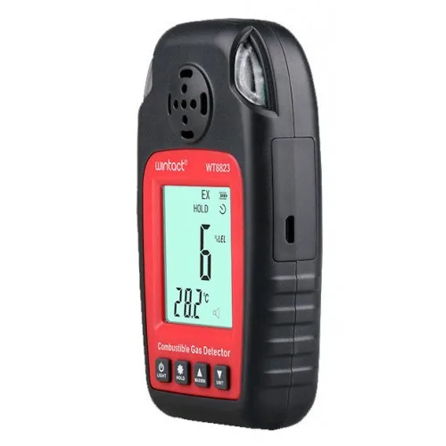 Детектор горючих газів WINTACT WT8823 портативний 0-100% LEL 0-50°C пластик чорний