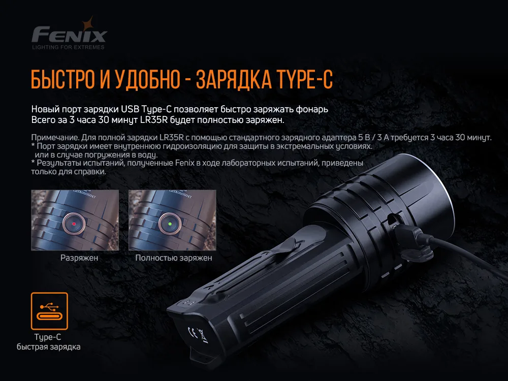 Ліхтар ручний Fenix алюмінієвий 140х47х52 мм білий 10000 люмен IP68