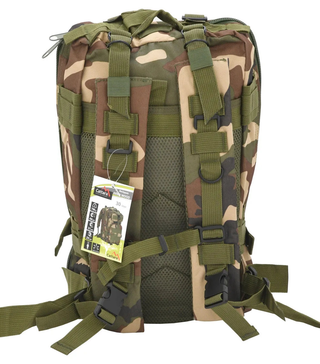 Тактический рюкзак CATTARA 30L, полиэстер, хаки, 44х31х25 см.
