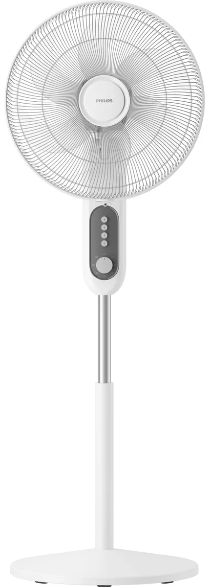 Підлоговий вентилятор Philips Series 1001, діаметр 45 см, потужність 47 Вт, кругла основа, білий колір.
