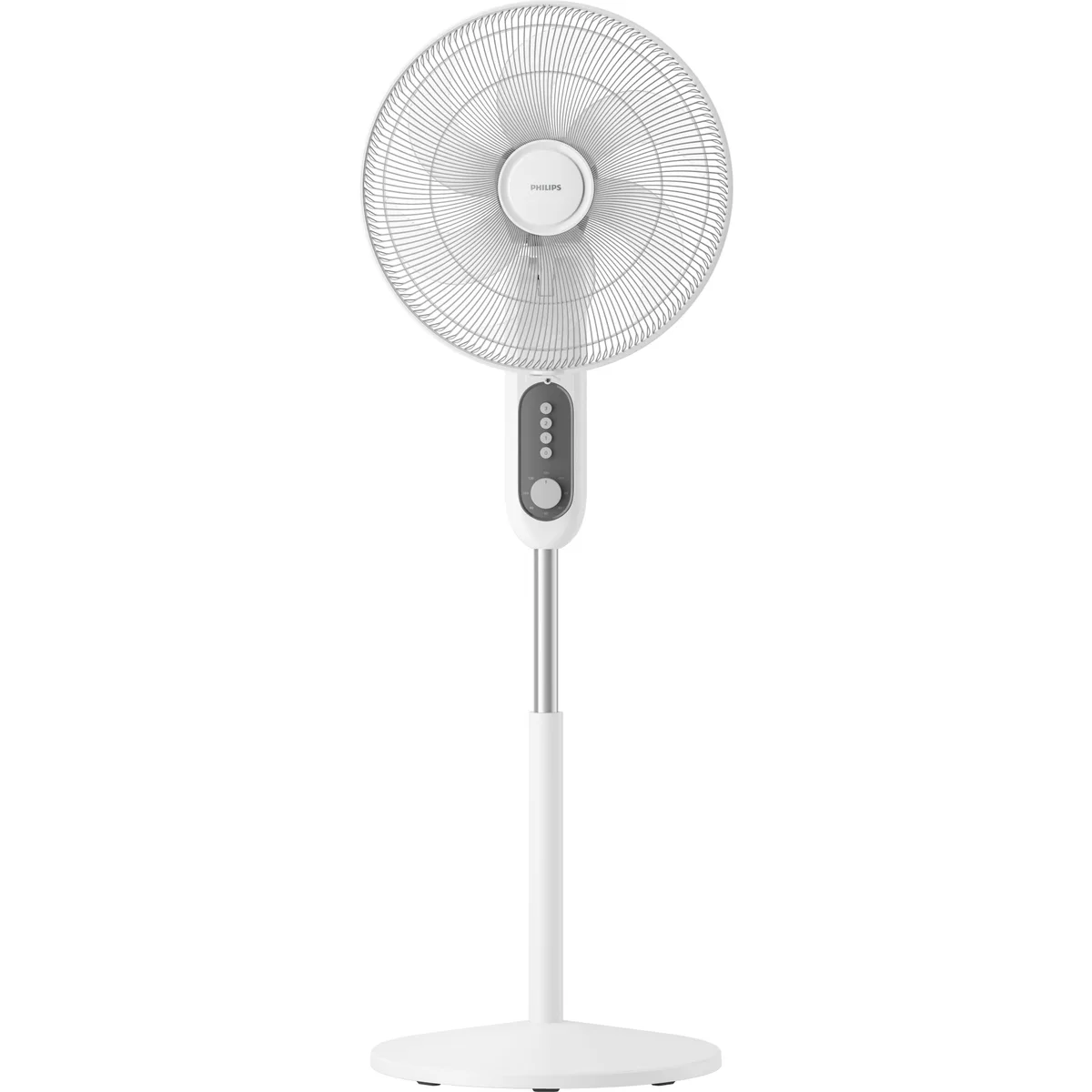 Підлоговий вентилятор Philips Series 1001, діаметр 45 см, потужність 47 Вт, кругла основа, білий колір.