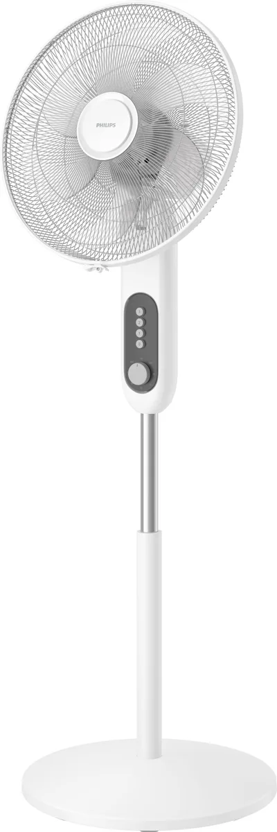 Підлоговий вентилятор Philips Series 1001, діаметр 45 см, потужність 47 Вт, кругла основа, білий колір.