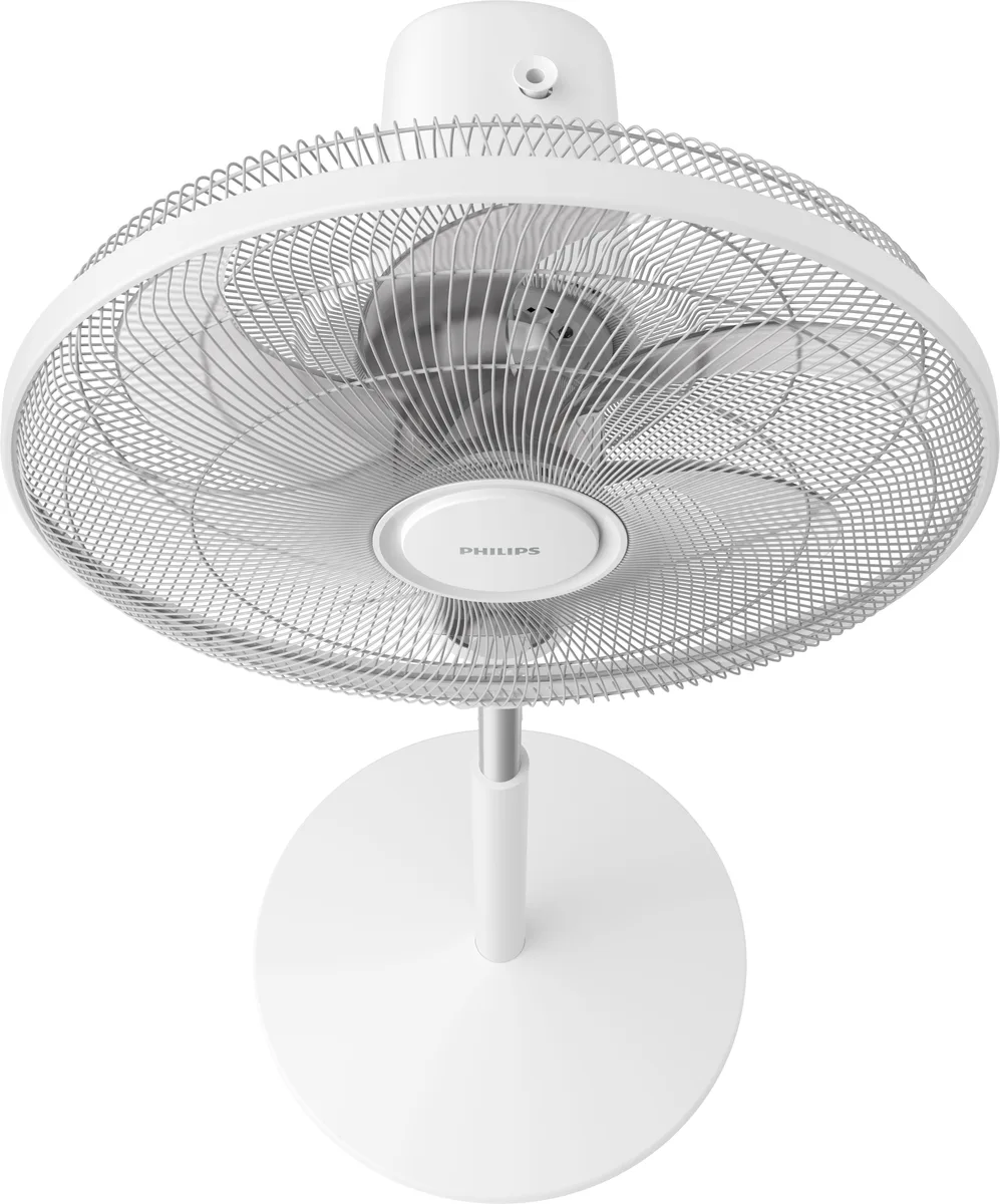 Підлоговий вентилятор Philips Series 1001, діаметр 45 см, потужність 47 Вт, кругла основа, білий колір.