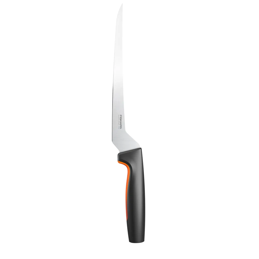 Ніж для філейної обробки Fiskars Functional Form, 21.6 см, нержавіюча сталь, пластиковий руків'я, чорний.