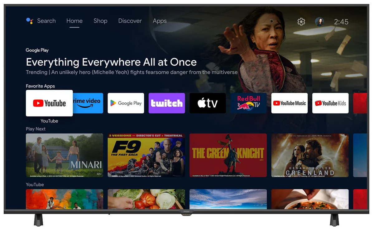 LED-телевізор Haier 50 дюймів чорний 4K Smart TV