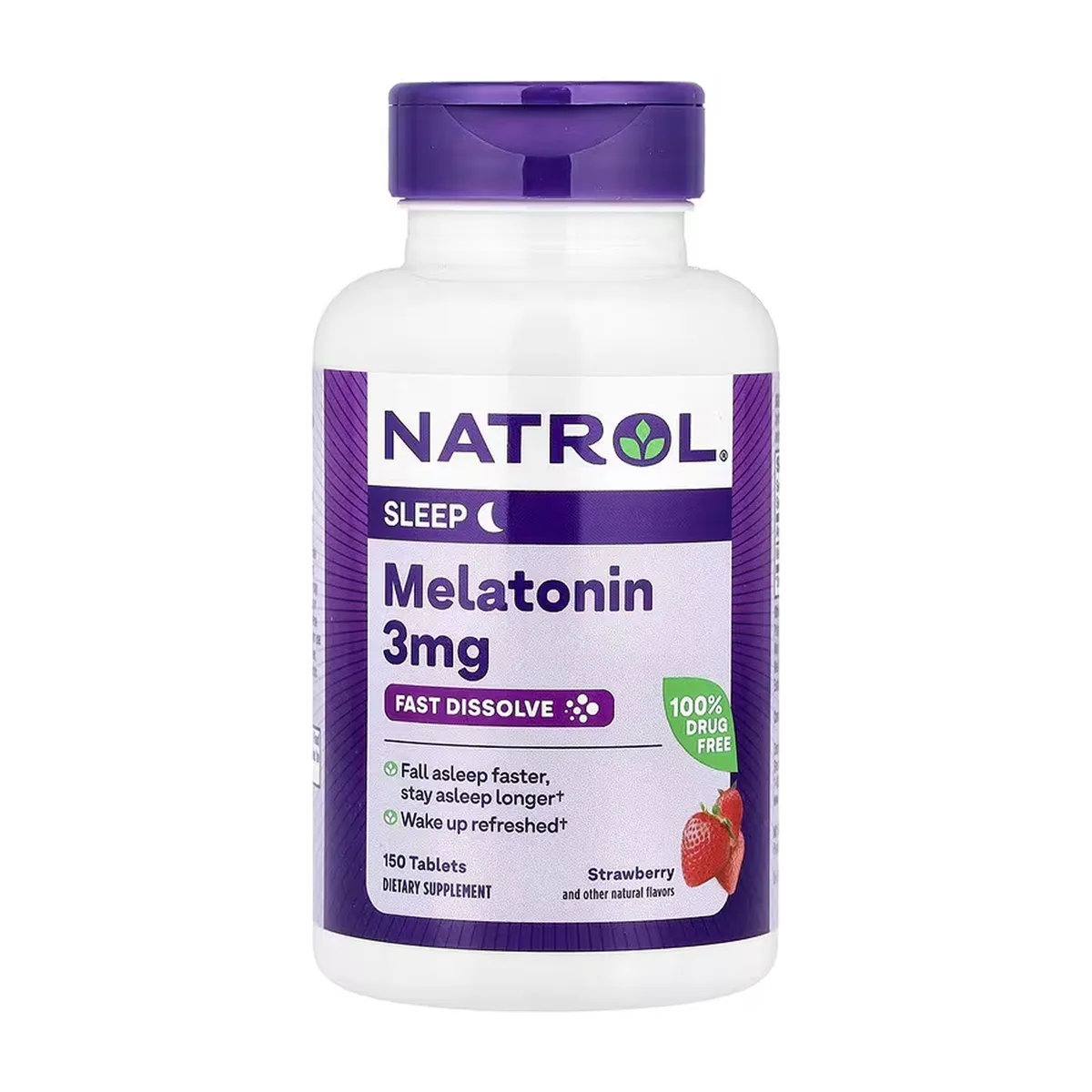 Мелатонін 3 мг 150 таблеток NATROL без глютену вегетаріанський
