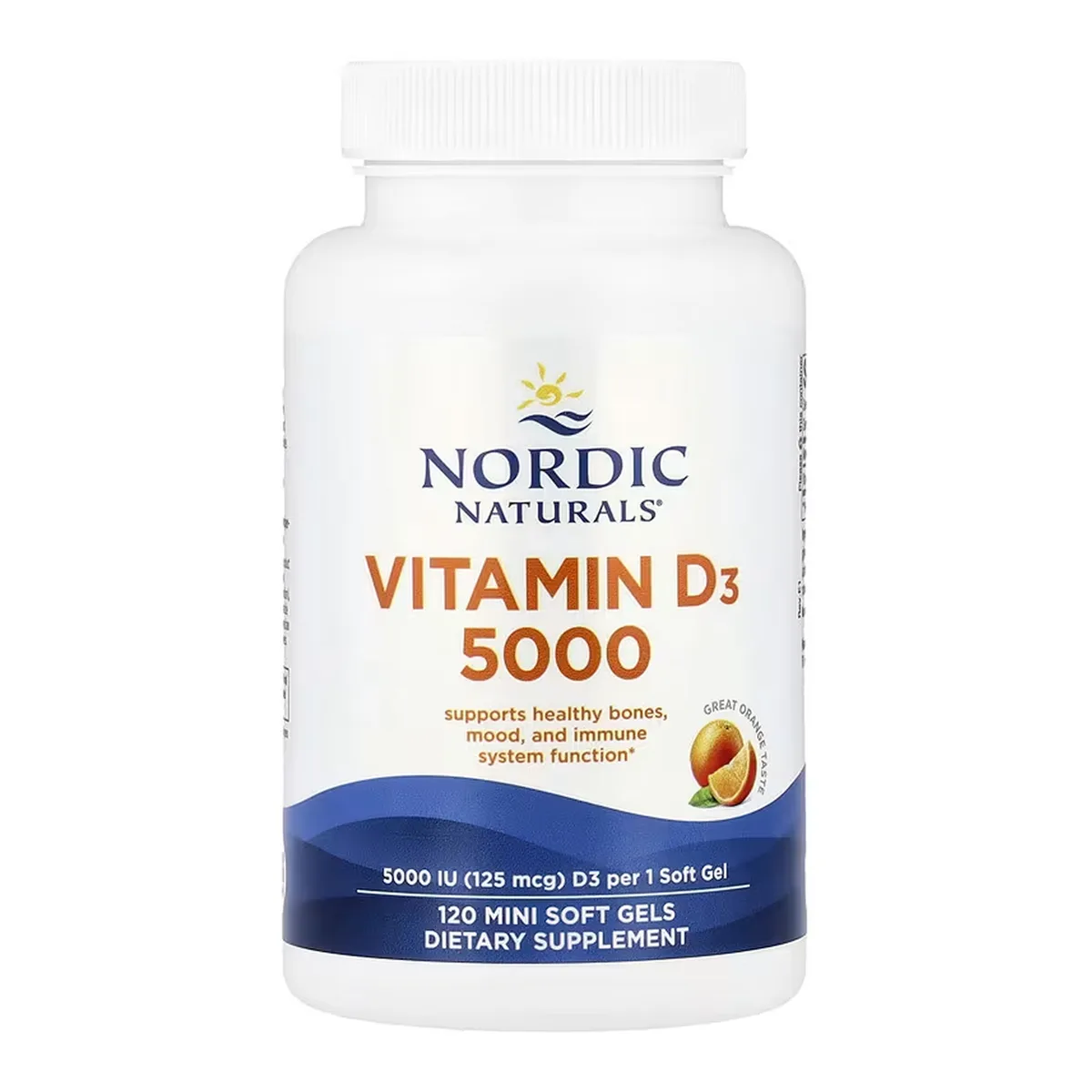 Vitamin D3 5000 Nordic Naturals капсулы 120 мини оранжевые