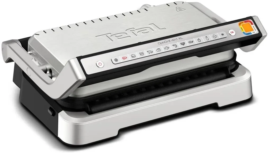 Гриль Tefal прижимной OptiGrill 4в1 XL 2200Вт, 4 температурных режима, съемные пластины, форма для выпечки, металл