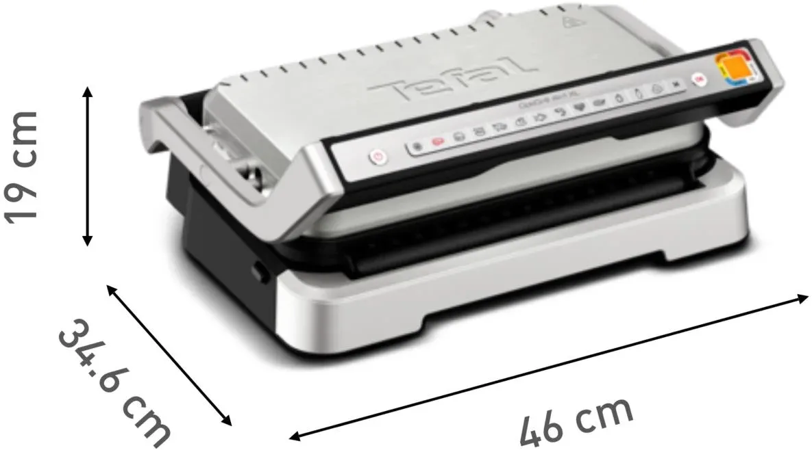 Гриль Tefal прижимной OptiGrill 4в1 XL 2200Вт, 4 температурных режима, съемные пластины, форма для выпечки, металл