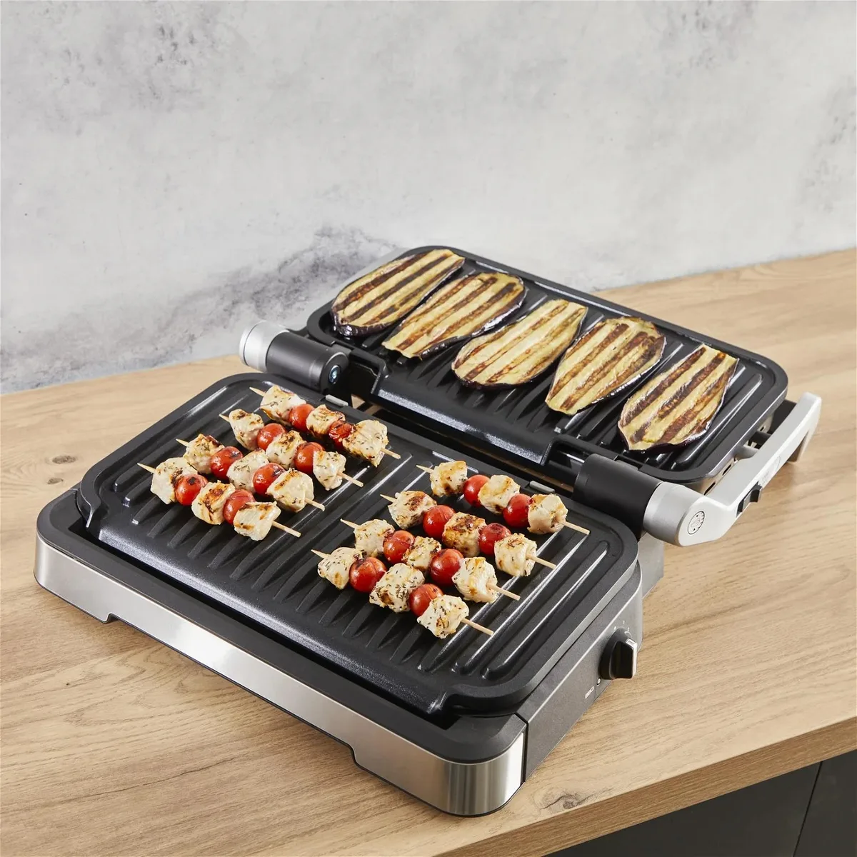 Гриль Tefal прижимной OptiGrill 4в1 XL 2200Вт, 4 температурных режима, съемные пластины, форма для выпечки, металл