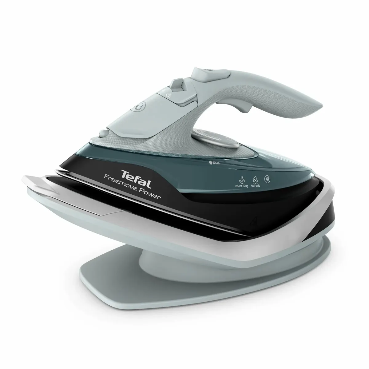 Утюг беспроводной Tefal Freemove Power, 2600Вт, объем резервуара 250мл, паровой удар 220гр, постоянная подача пара 40гр, подставка для зарядки