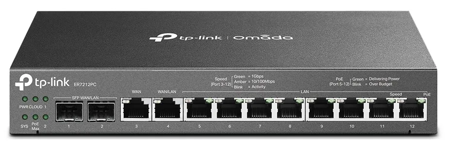 Мультисервісний маршрутизатор TP-Link 8 портів PoE 226х131х35 мм