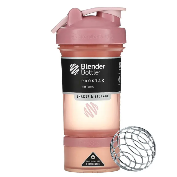 Шейкер спортивний BlenderBottle Tritan 650ml Рожевий з 2 контейнерами