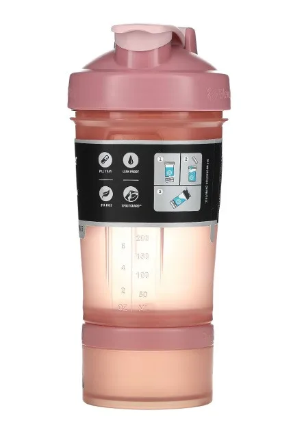 Шейкер спортивний BlenderBottle Tritan 650ml Рожевий з 2 контейнерами