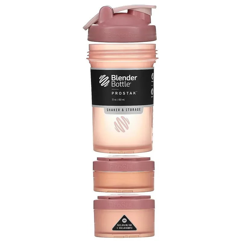 Шейкер спортивний BlenderBottle Tritan 650ml Рожевий з 2 контейнерами