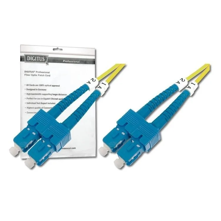 Патч-корд волоконно-оптичний DIGITUS SC/UPC-SC/UPC, 9/125, SM, OS2, duplex, 2м