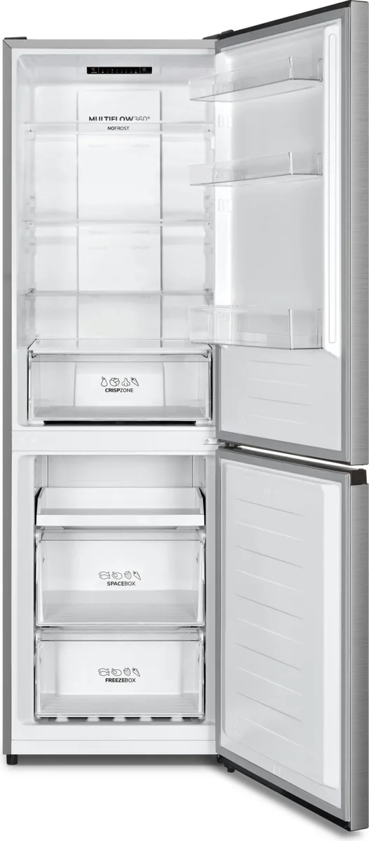 Холодильник Gorenje с нижней морозильной камерой, 185x60x60 см, 2 дверцы, объем холодильника 207 л, объем морозильной камеры 97 л, класс энергопотребления A+, NoFrost Plus, зона свежести