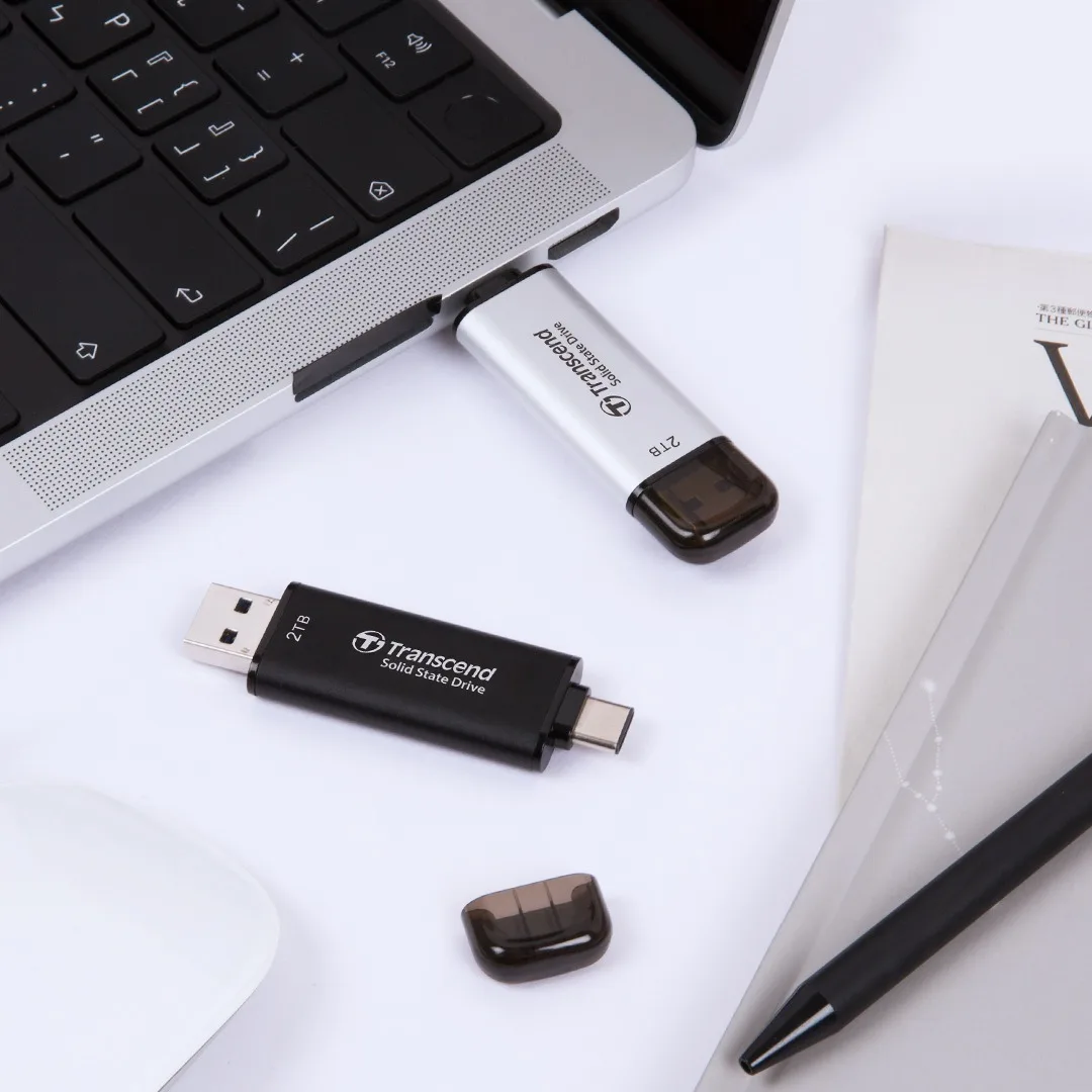 Портативный SSD Transcend 512GB USB 3.2 Gen 2 Черный Type-A Type-C