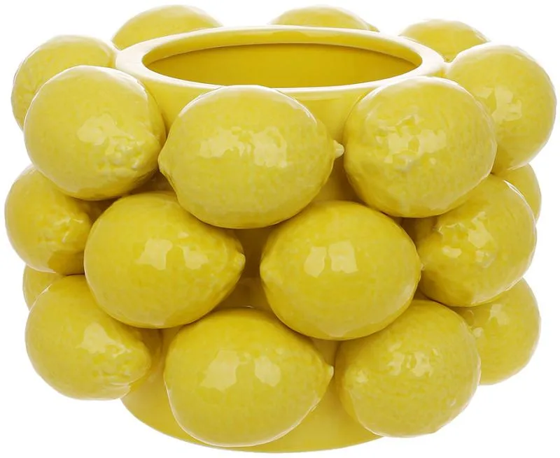 Ваза декоративна Fruits Lemon порцелянова з лимонами 17 см Ø25 см