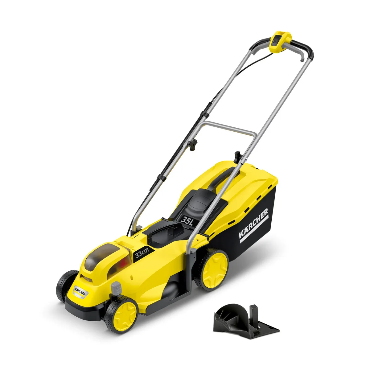 Аккумуляторная газонокосилка Karcher LMO 18-33, 18В, 33 см, высота скашивания 35-65 мм, без батареи и зарядного устройства