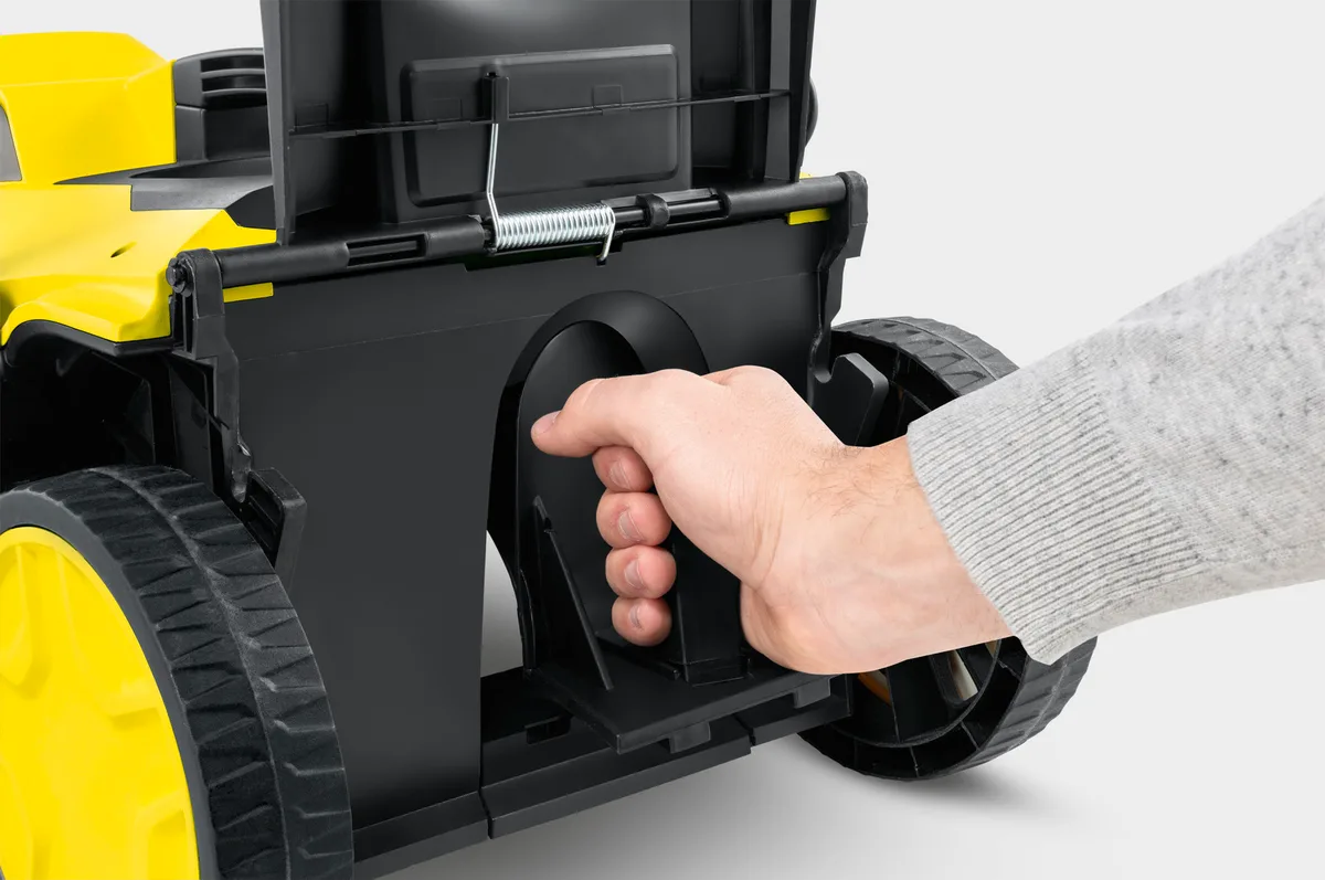 Аккумуляторная газонокосилка Karcher LMO 18-33, 18В, 33 см, высота скашивания 35-65 мм, без батареи и зарядного устройства
