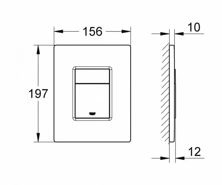 Панель змиву Grohe ABS 197х156 мм Хром