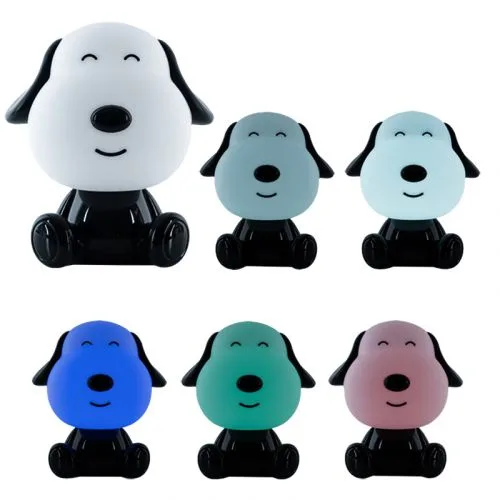 Світильник-нічник LED з акумулятором Doggy чорно-білий нічник з RGB підсвічуванням