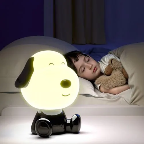 Світильник-нічник LED з акумулятором Doggy чорно-білий нічник з RGB підсвічуванням