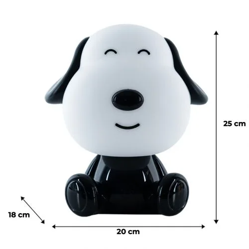 Світильник-нічник LED з акумулятором Doggy чорно-білий нічник з RGB підсвічуванням
