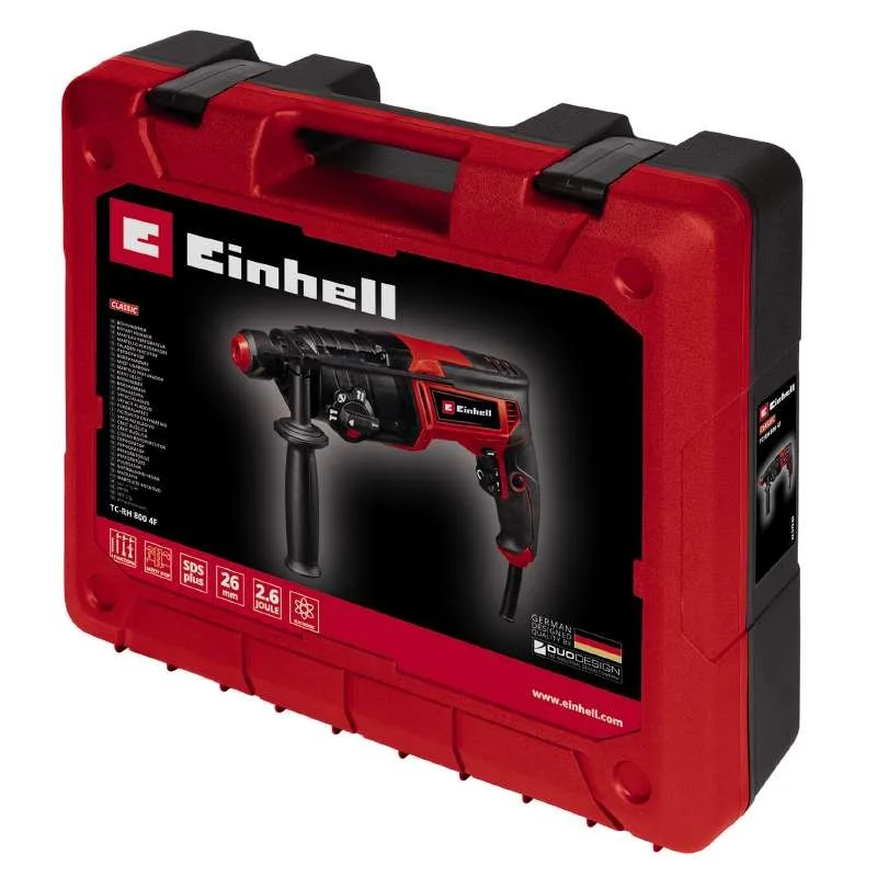 Перфоратор Einhell TC-RH 800 4F SDS-plus 800Вт 26Дж в комплекте с кейсом вес 32кг