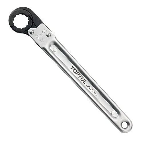 Ключ накидний з тріскачкою 11 мм Хромованадієва сталь Сріблястий