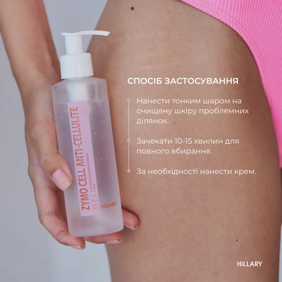 Антицелюлітний ензимний гель Hillary Anti-cellulite Gel Zymo Cell, 200 мл