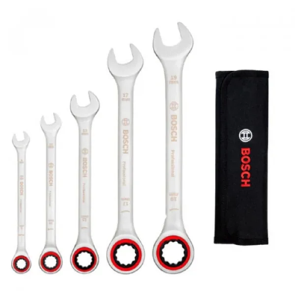 Ключі комбіновані Bosch Professional 8 10 13 17 19 мм хромовані набір 5 шт