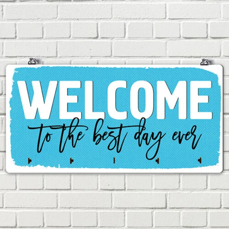 Ключниця настінна дерево 36х18 см Welcome