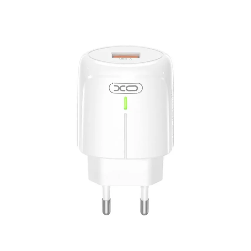 Зарядное устройство XO 18W 1USB Quick Charge с кабелем Micro 1м Белое