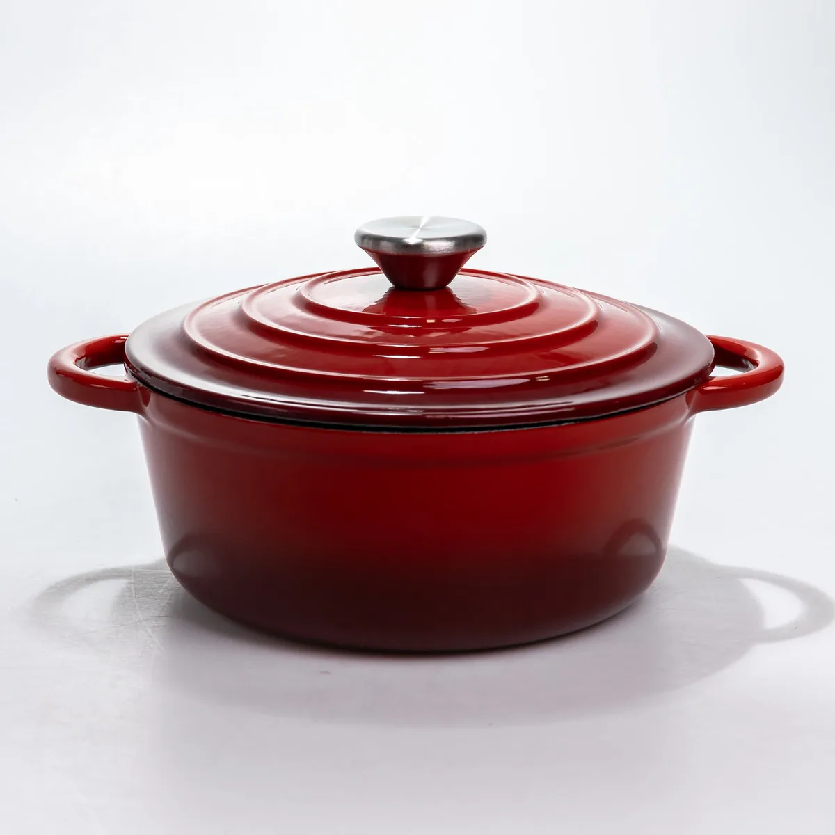 Каструля чавунна Premium Cookware 2.5 л Емальована Червона 22 см