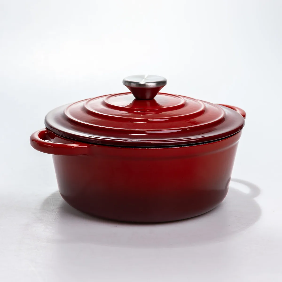 Каструля чавунна Premium Cookware 2.5 л Емальована Червона 22 см